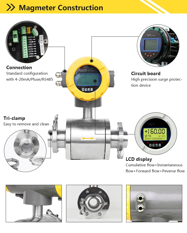 DN50 Mini Seawater Tap Water Liquid Control Intelligent Electromagnetic Flow Meter