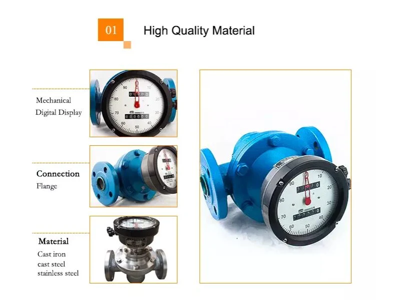Asphalt Bitumen Fuel Oil High Temperature Oil Oval Gear Flow Meter